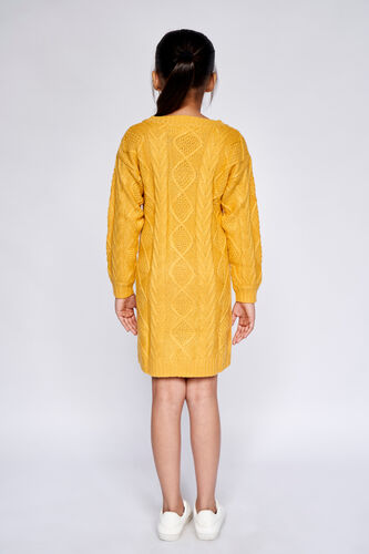 Yellow Solid A-Line Dress, Yellow, image 5